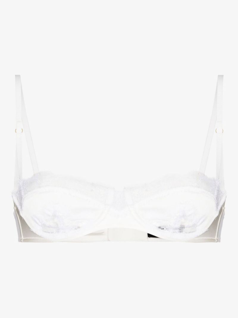 White Lace Inset Balconette Bra