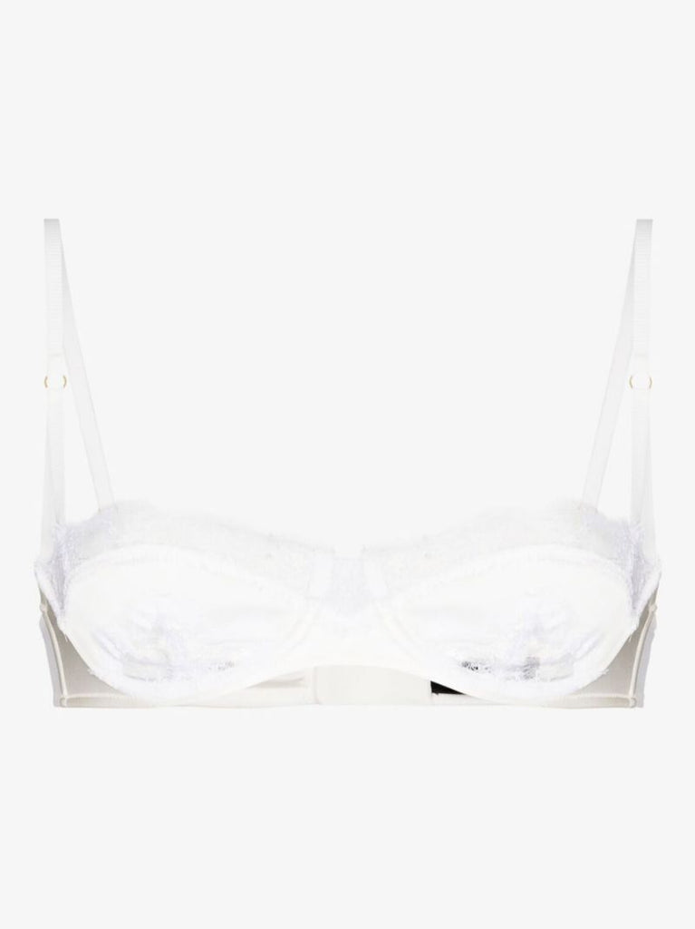 White Lace Inset Balconette Bra