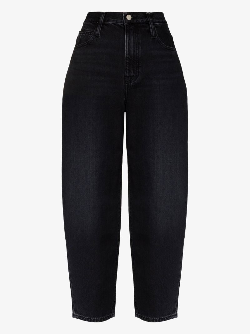 Black Ultra High Rise Barrel Jeans
