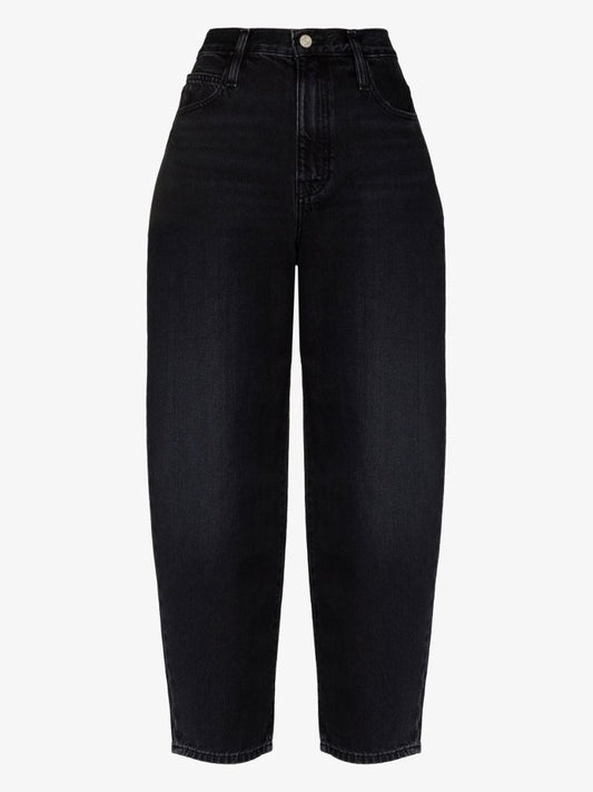 Black Ultra High Rise Barrel Jeans