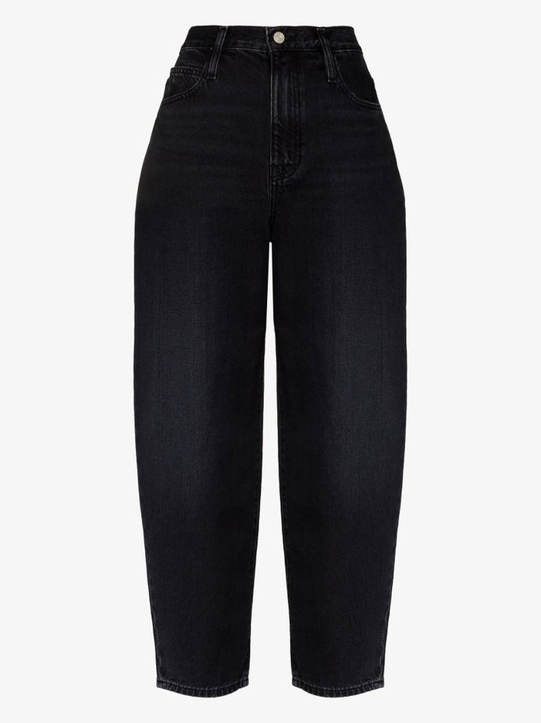 Black Ultra High Rise Barrel Jeans