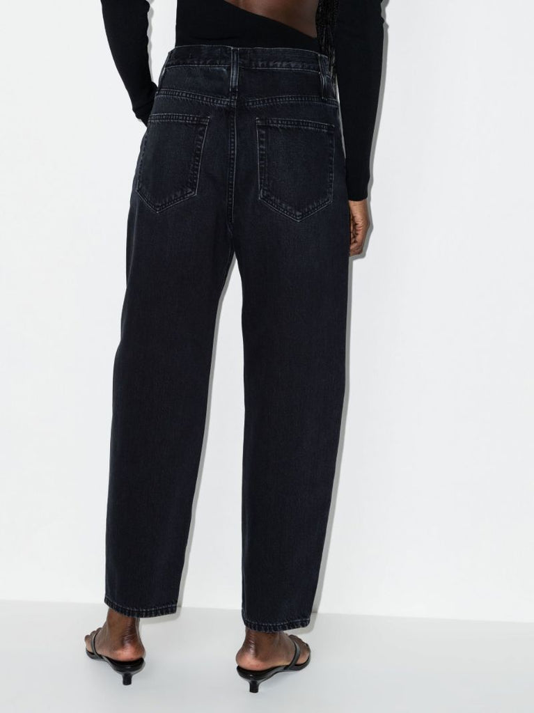 Black Ultra High Rise Barrel Jeans