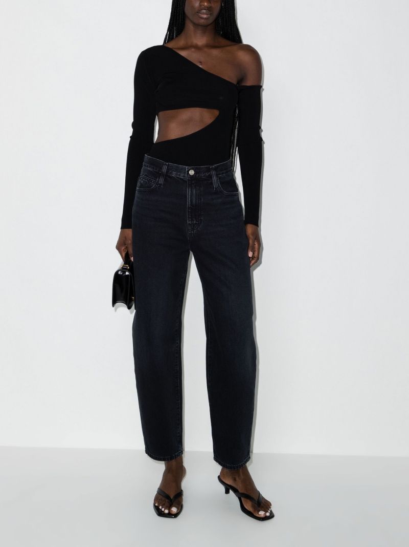 Black Ultra High Rise Barrel Jeans