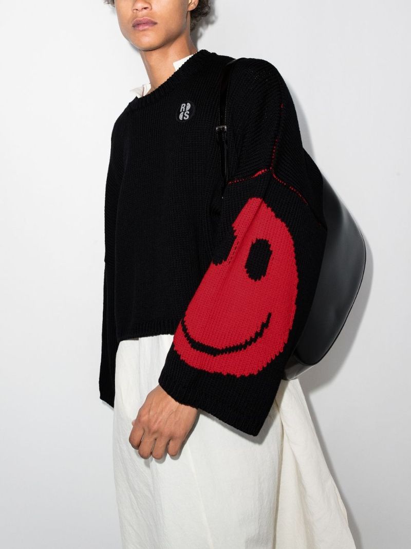 X Smiley Intarsia Wool Sweater
