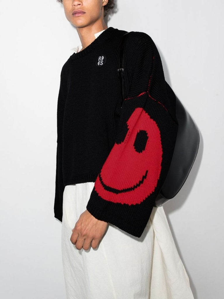 X Smiley Intarsia Wool Sweater