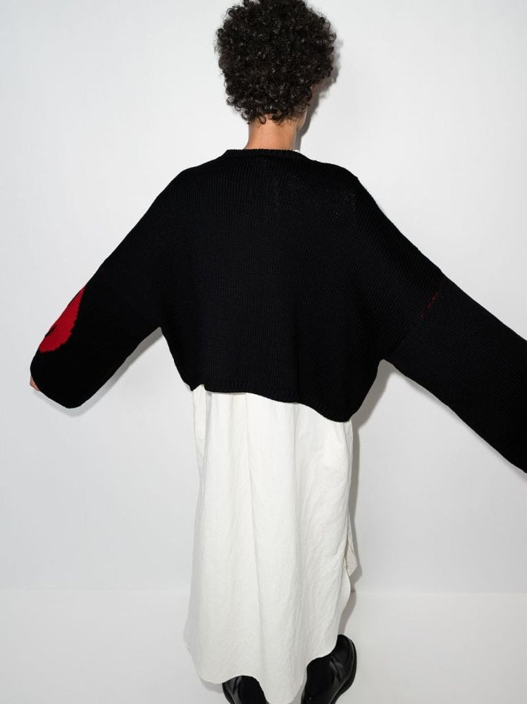 X Smiley Intarsia Wool Sweater