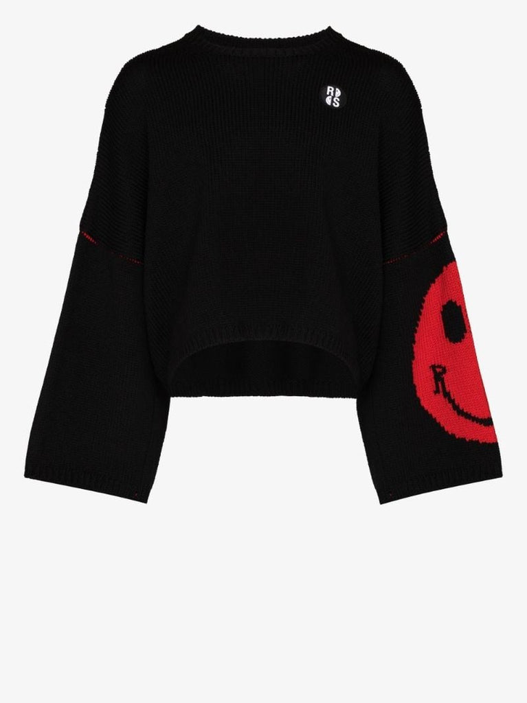 X Smiley Intarsia Wool Sweater