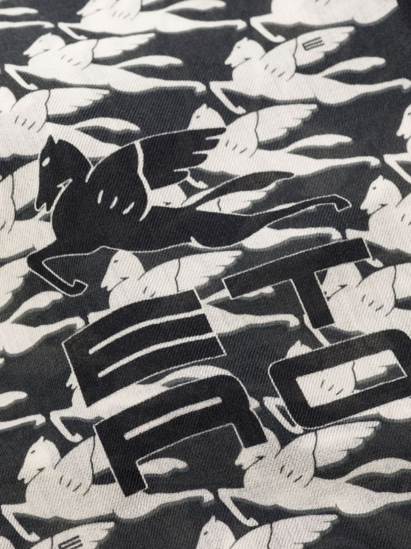 Black Pegaso Print Cashmere Scarf