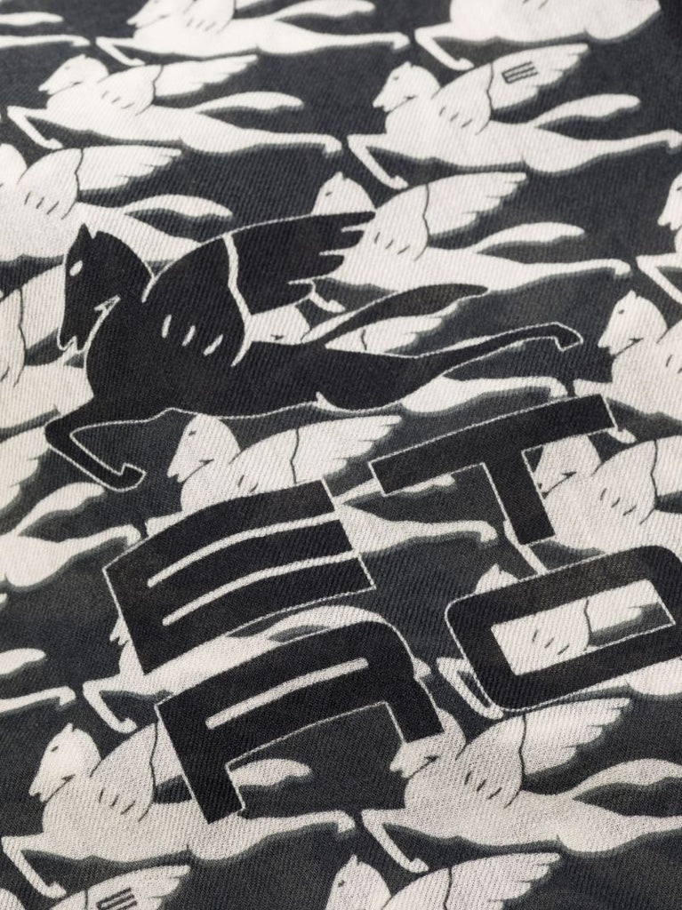 Black Pegaso Print Cashmere Scarf