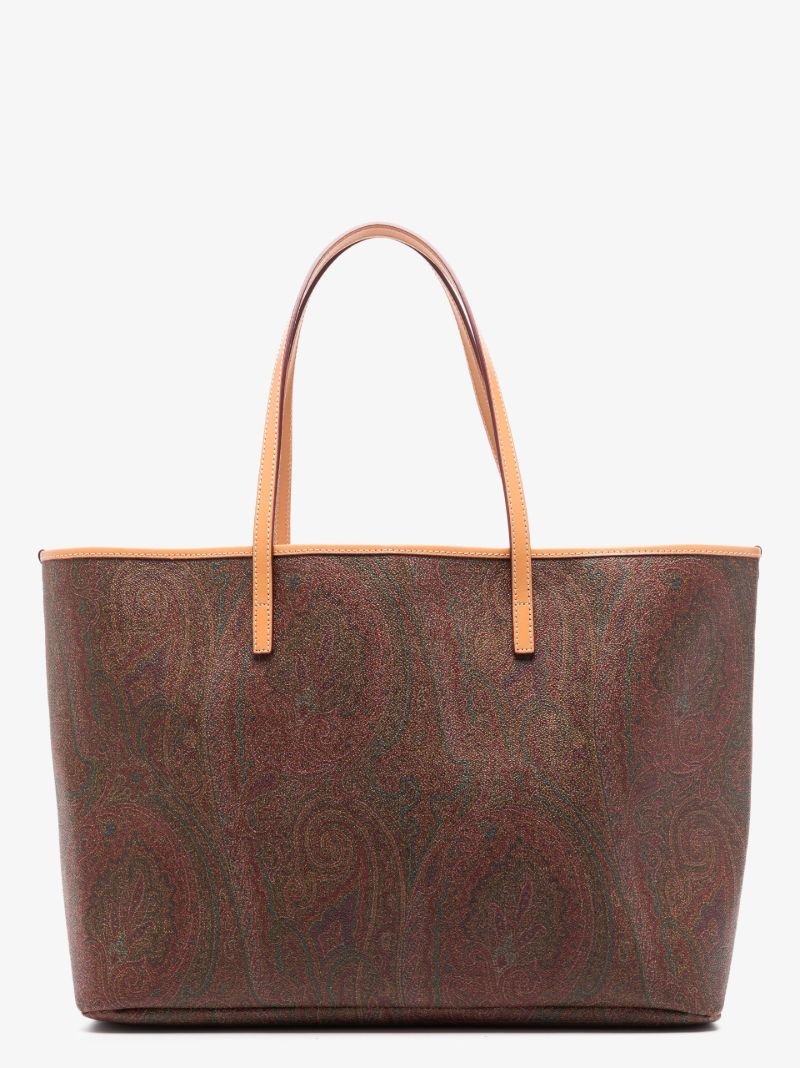 Neutral Paisley Print Tote Bag