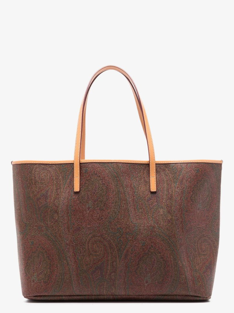 Neutral Paisley Print Tote Bag