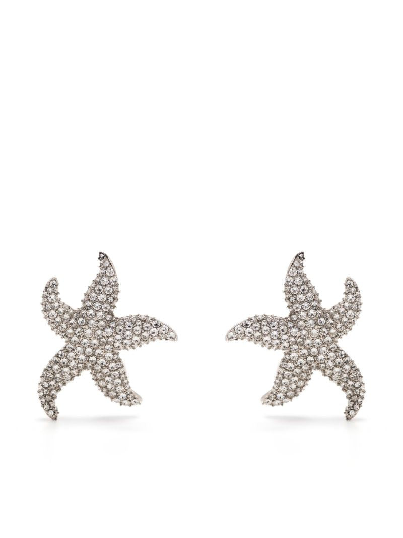 Silver-plated Astra Starfish Crystal Earrings
