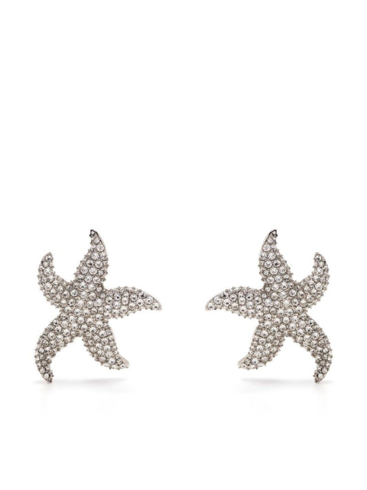 Silver-plated Astra Starfish Crystal Earrings