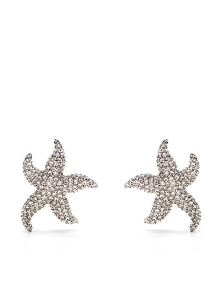 Silver-plated Astra Starfish Crystal Earrings