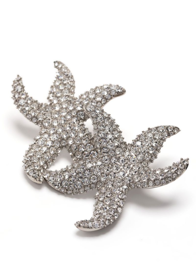 Silver-plated Astra Starfish Crystal Earrings