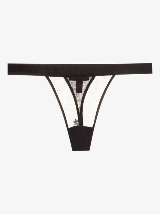 Black Intime Ribbed Thong
