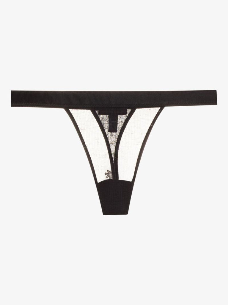 Black Intime Ribbed Thong