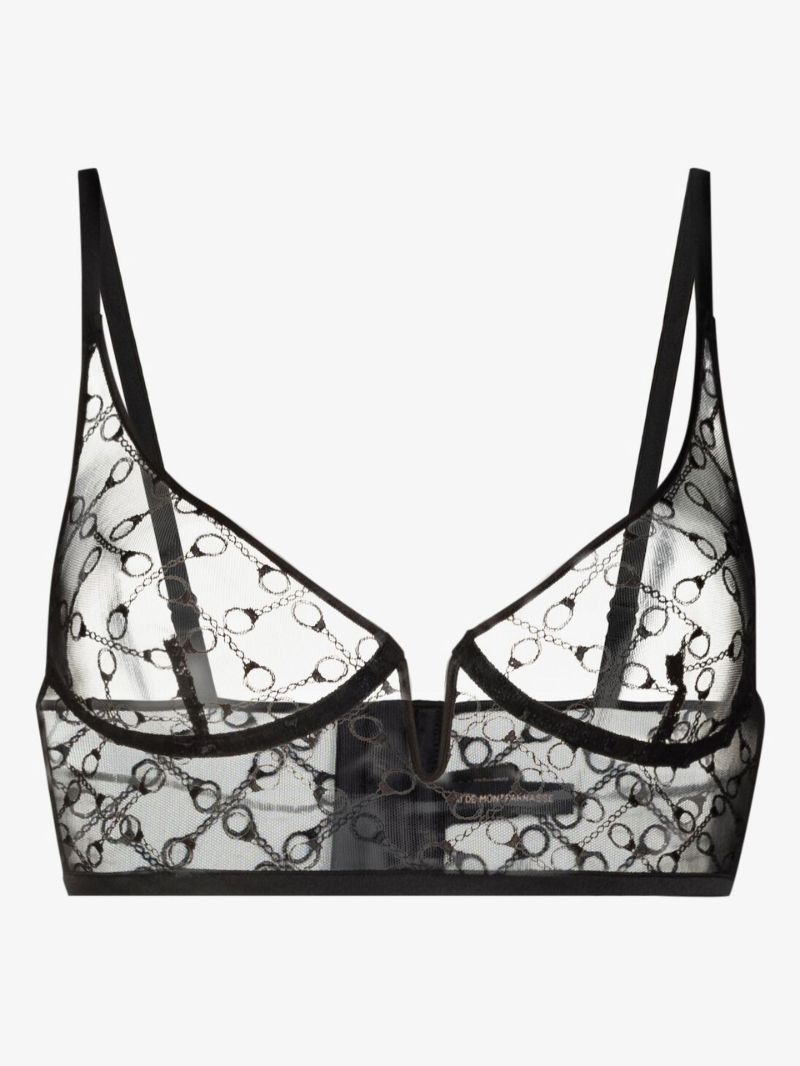 Black Handcuff Longline Bra