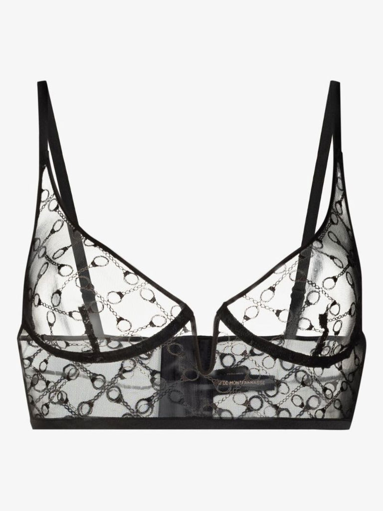 Black Handcuff Longline Bra