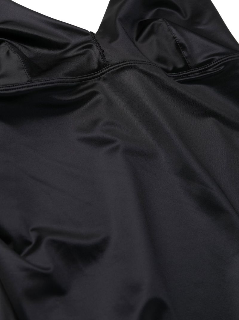 Black V-neck Thong Bodysuit