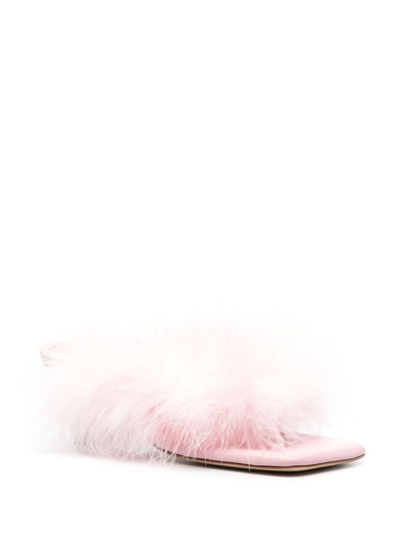 Pink Leather Feather Sandals