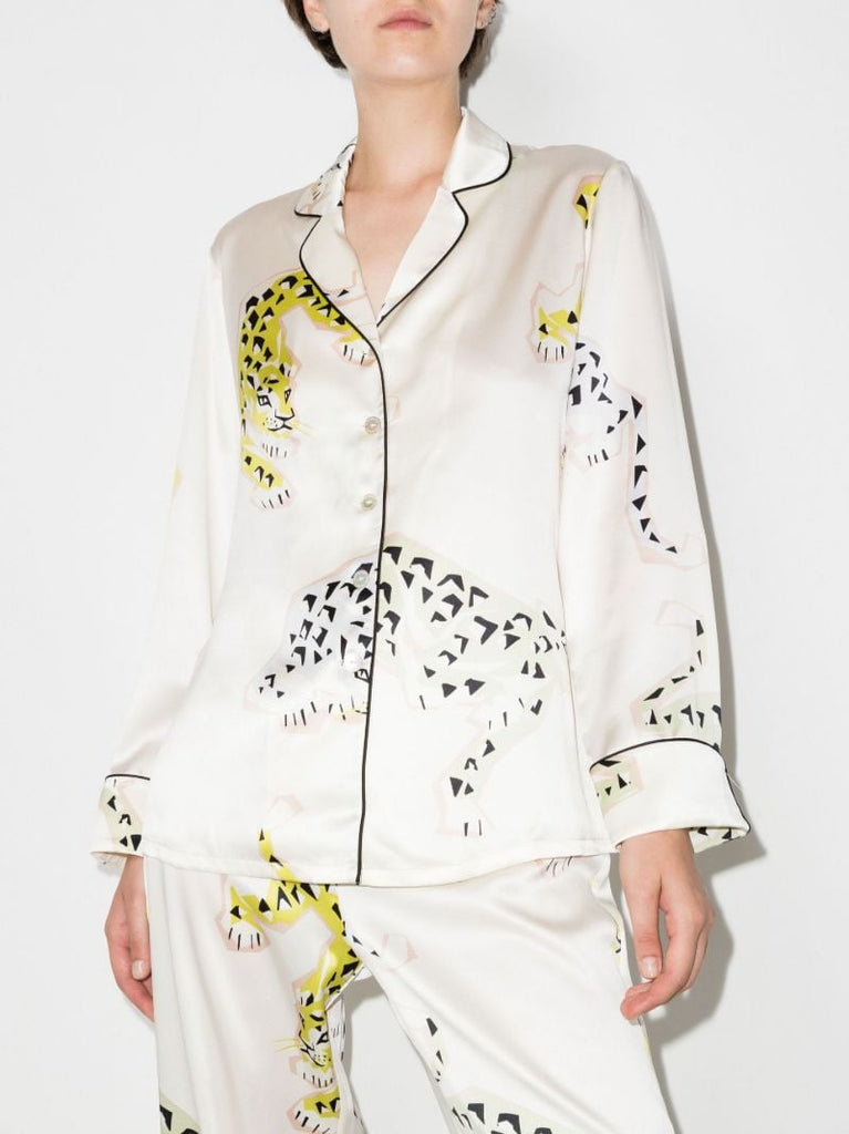 Neutral Lila Amico Silk Satin Pyjamas