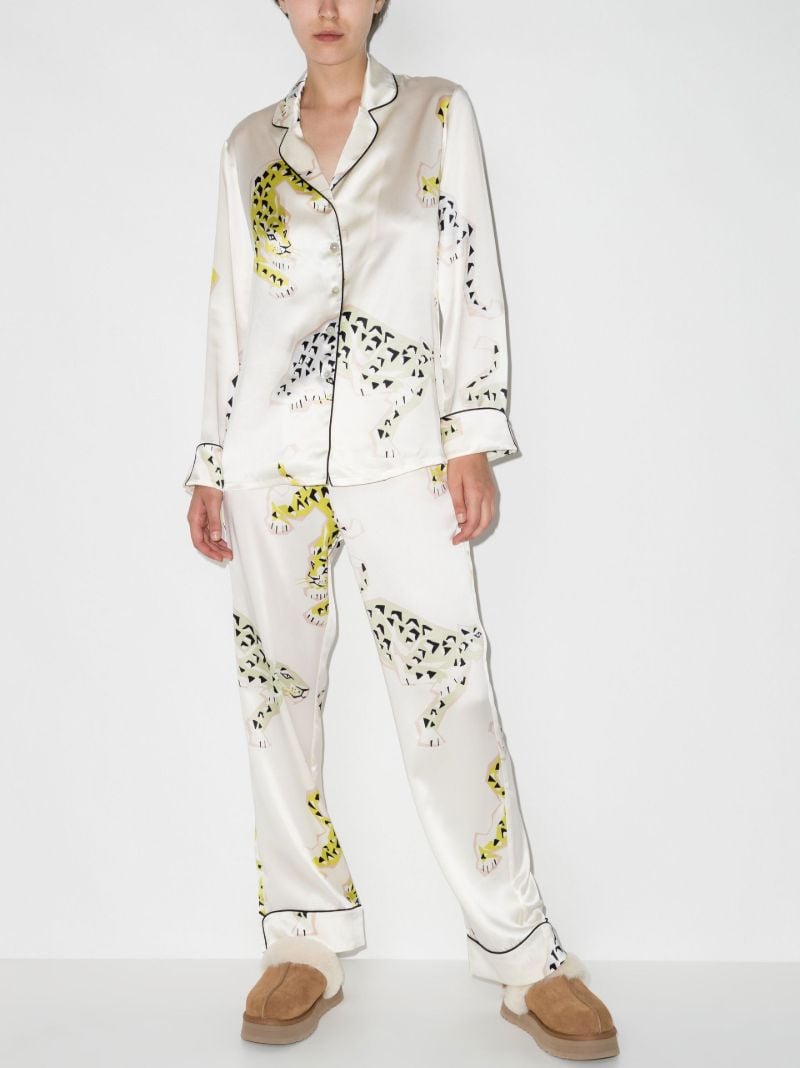 Neutral Lila Amico Silk Satin Pyjamas