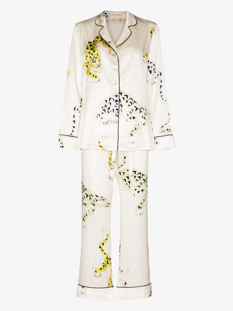 Neutral Lila Amico Silk Satin Pyjamas