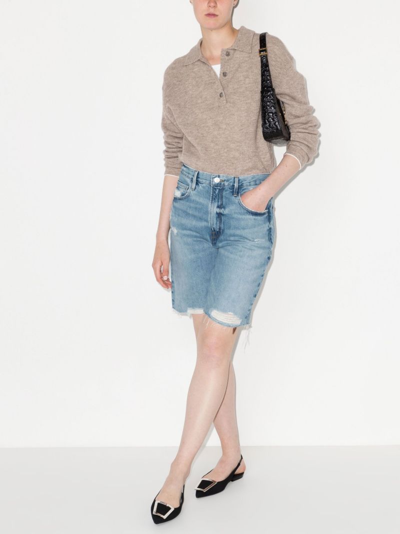 Blue High Waist Denim Shorts