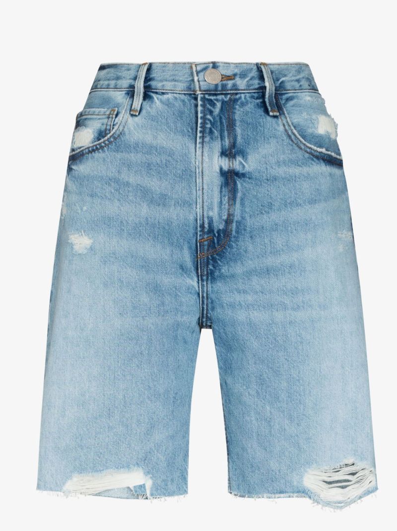 Blue High Waist Denim Shorts