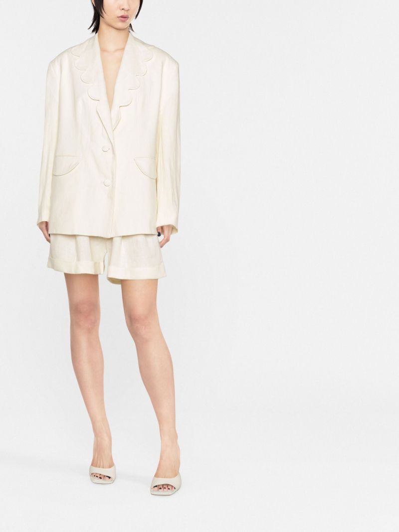 White Dynasty Single-breasted Linen Blazer
