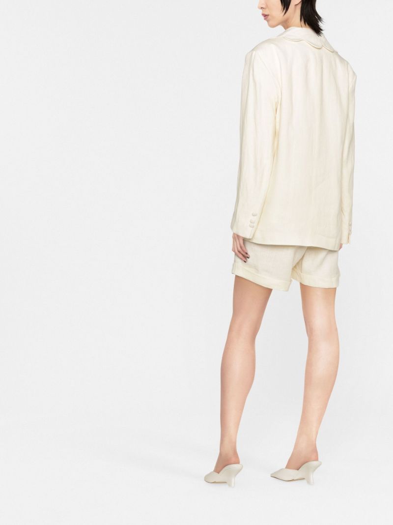 White Dynasty Single-breasted Linen Blazer
