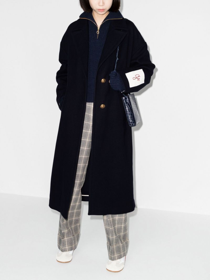 Blue Single-breasted Coat