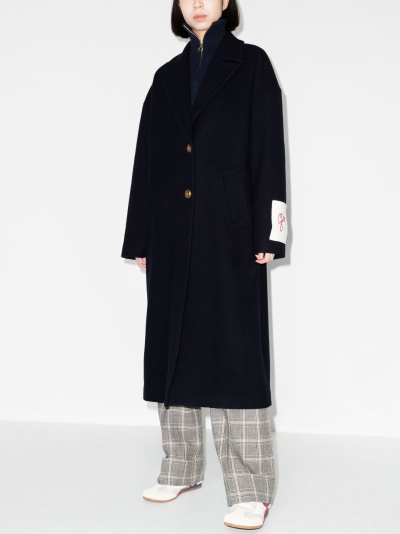 Blue Single-breasted Coat
