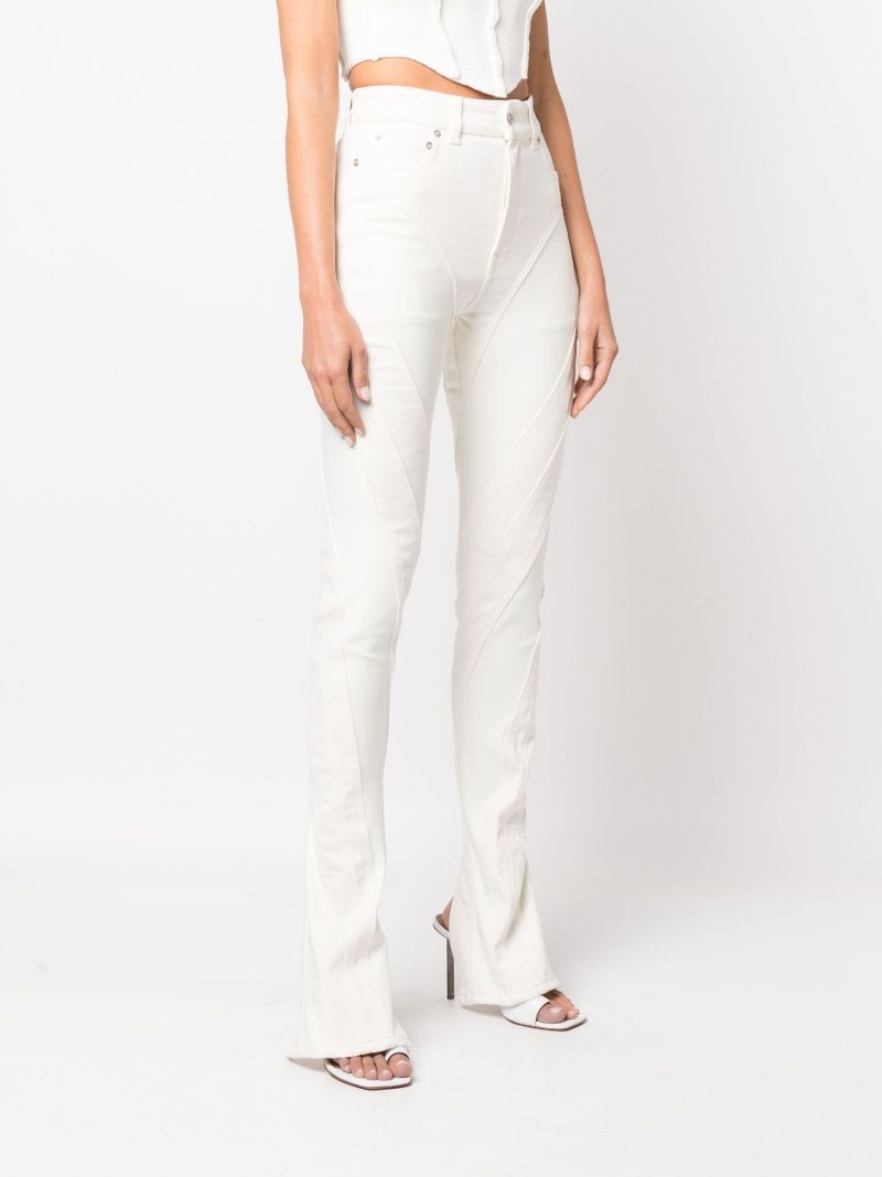 White Spiral Slit Skinny Jeans