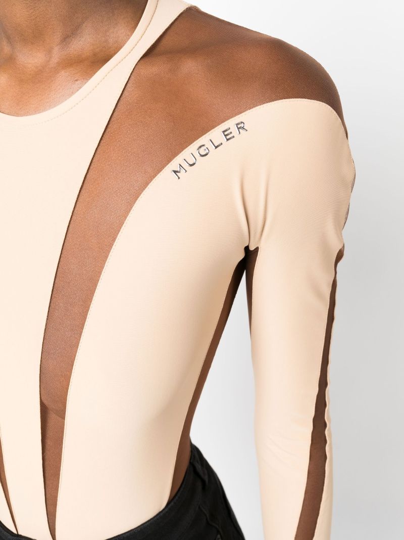 Neutral Sheer Panelled Bodysuit