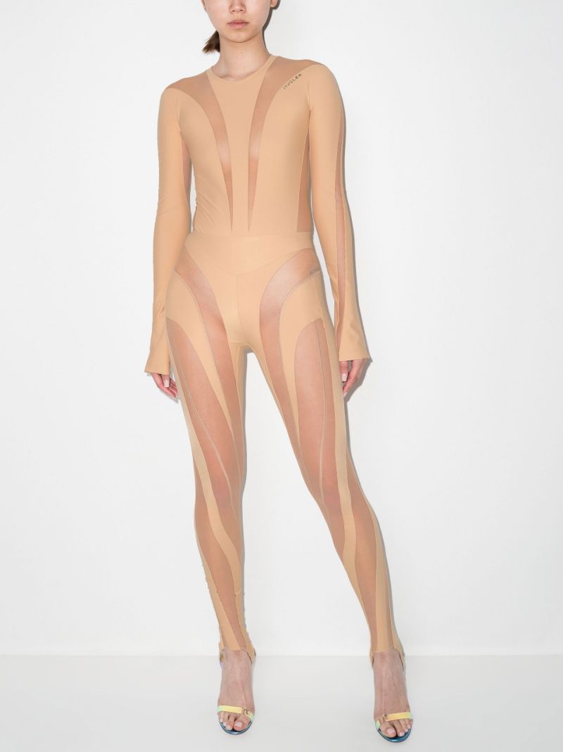 Neutral Sheer Panelled Bodysuit
