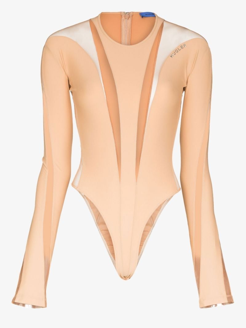 Neutral Sheer Panelled Bodysuit