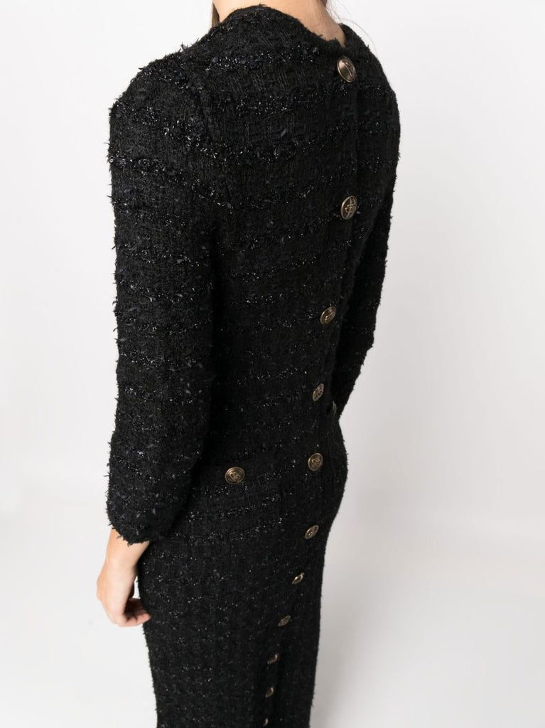 Black Back-to-front Tweed Gown