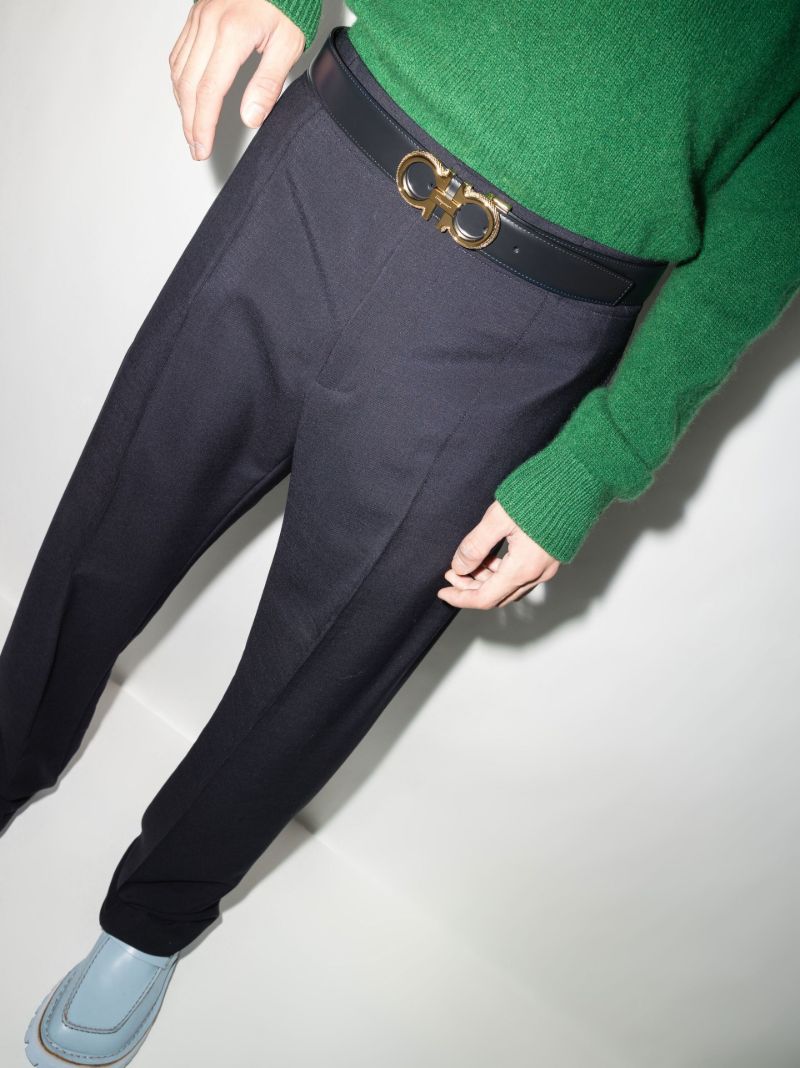 Black Gancini Reversible Leather Belt