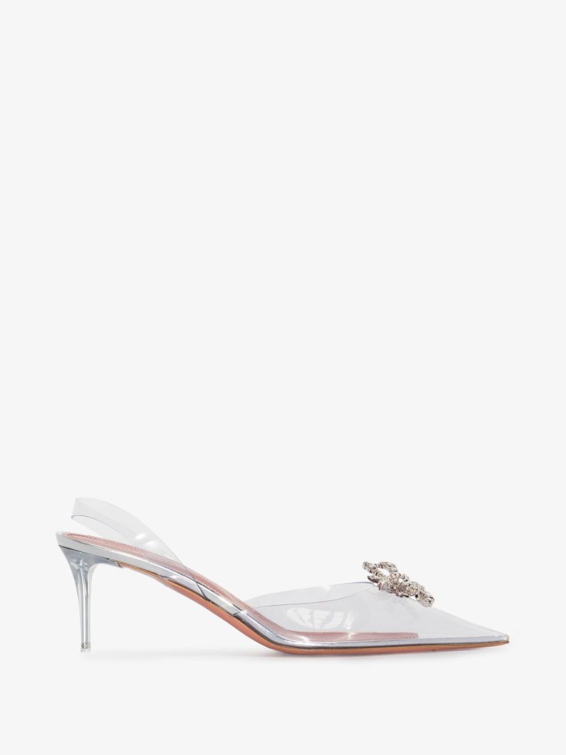 Silver Rosie 60 Crystal Slingback Pumps