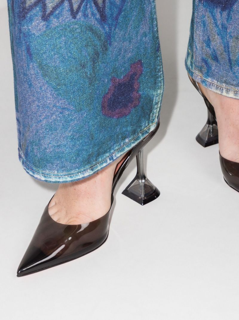 Grey Holli Glass 95 Slingback Pumps