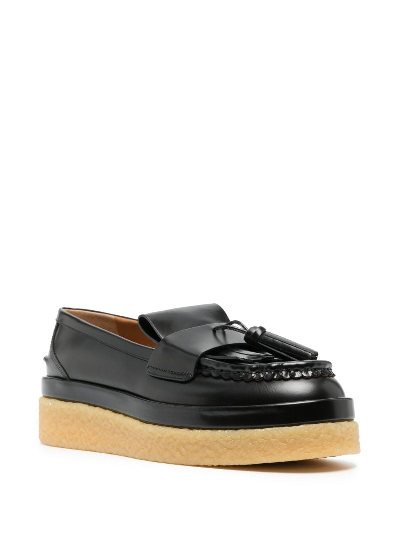 Black Jamie Flatform Leather Loafers