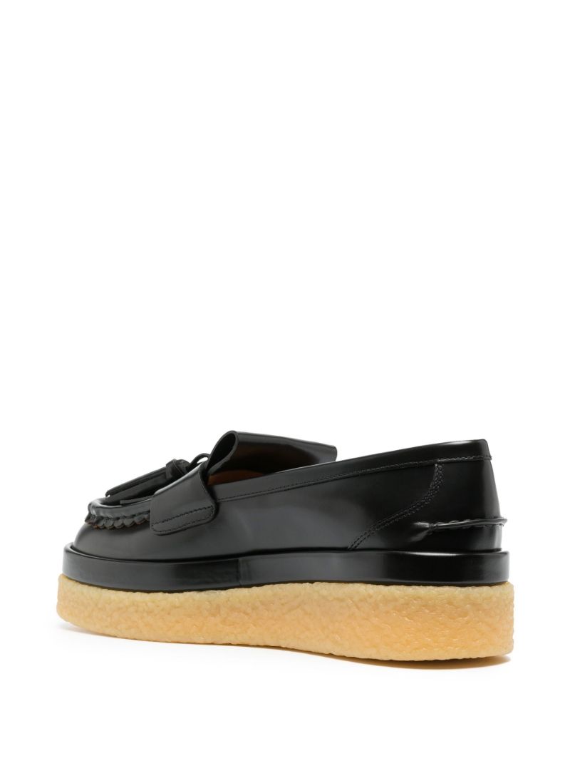Black Jamie Flatform Leather Loafers
