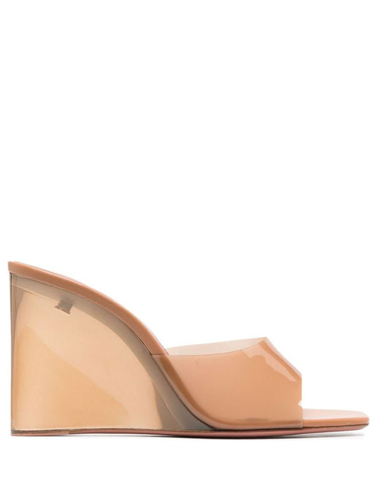 Brown Lupita Glass Wedge 95 Mules