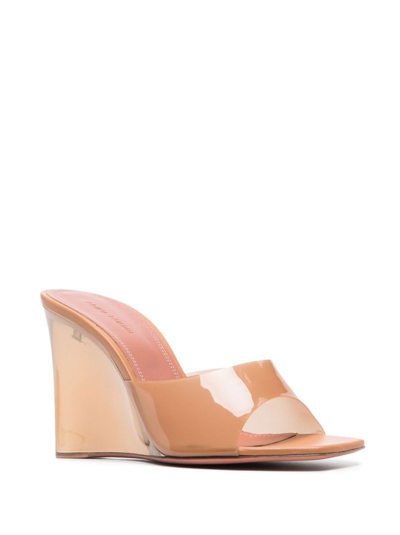 Brown Lupita Glass Wedge 95 Mules