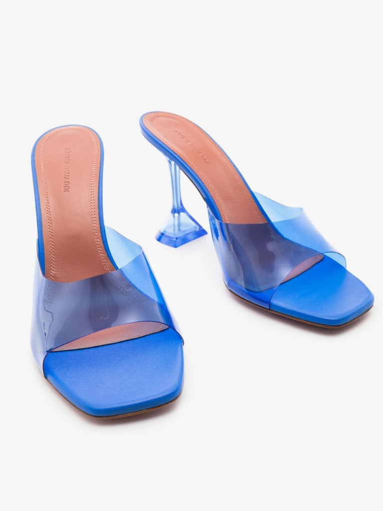 Blue Glass 90 Open Toe Mules