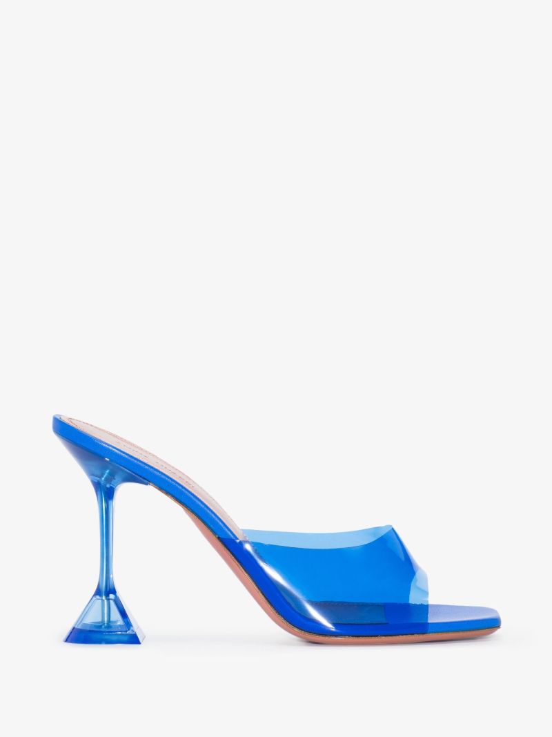 Blue Glass 90 Open Toe Mules