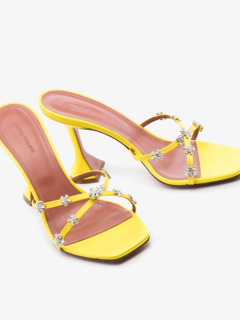 Yellow Lily Slipper 95 Satin Sandals
