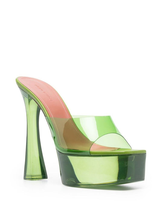 Green Dalida Glass 140 Platform Sandals